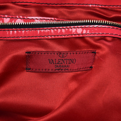Valentino Garavani Silk Patent Rosier Tote Pink 6 of 12
