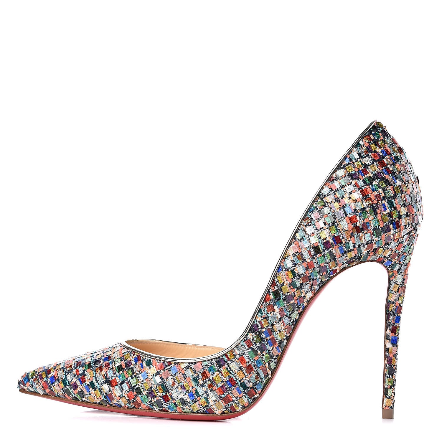 Christian Louboutin Tresse Vitraux Specchio Iriza 100 Pumps 36 Multicolor Silver 1 of 8