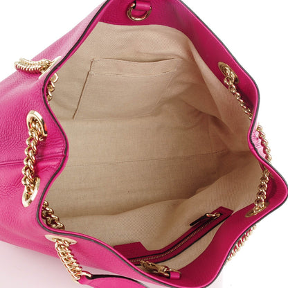 Gucci Cellarius Calfskin Medium Soho Chain Shoulder Bag Bright Bouganville 5 of 7