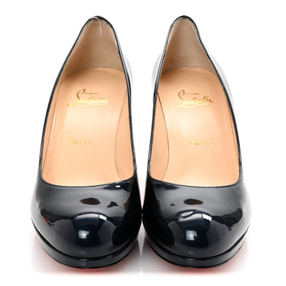 Christian Louboutin Metallic Patent New Simple 85 Pumps 39 Blue Khol 3 of 9
