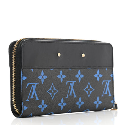 Louis Vuitton Calfskin Colored Monogram Zippy Wallet Blue Black 3 of 6