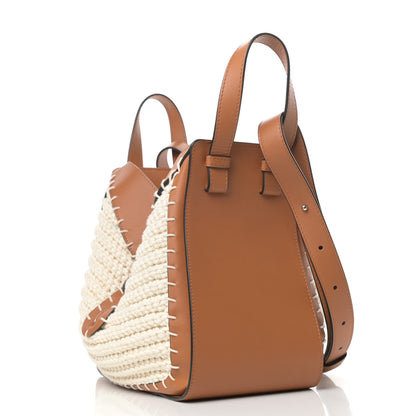 Loewe Calfskin Crochet Small Hammock Shoulder Bag Tan Natural 3 of 10
