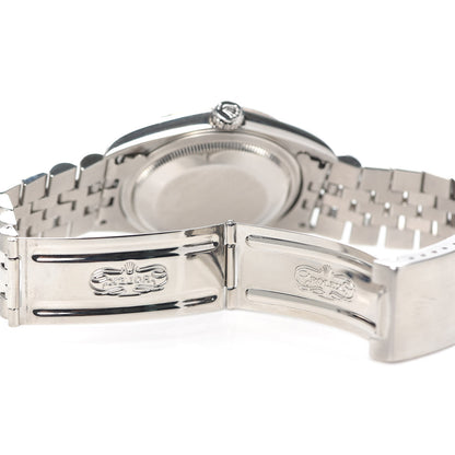 Rolex Stainless Steel 18K White Gold 36mm Oyster Perpetual Datejust Watch Silver Roman 16234 4 of 6