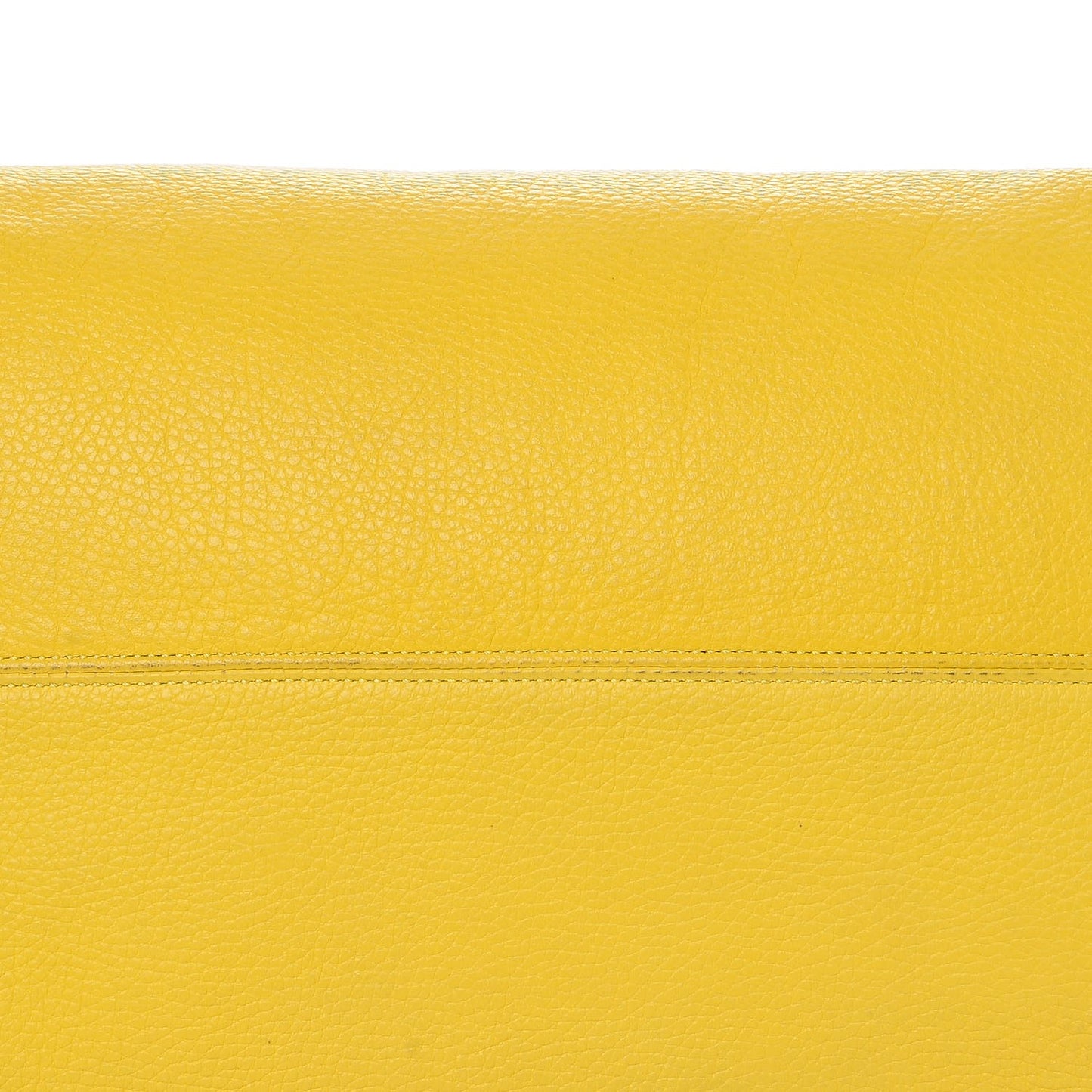 Pebbled Calfskin Large Skull Padlock Zip Around Tote Yellow