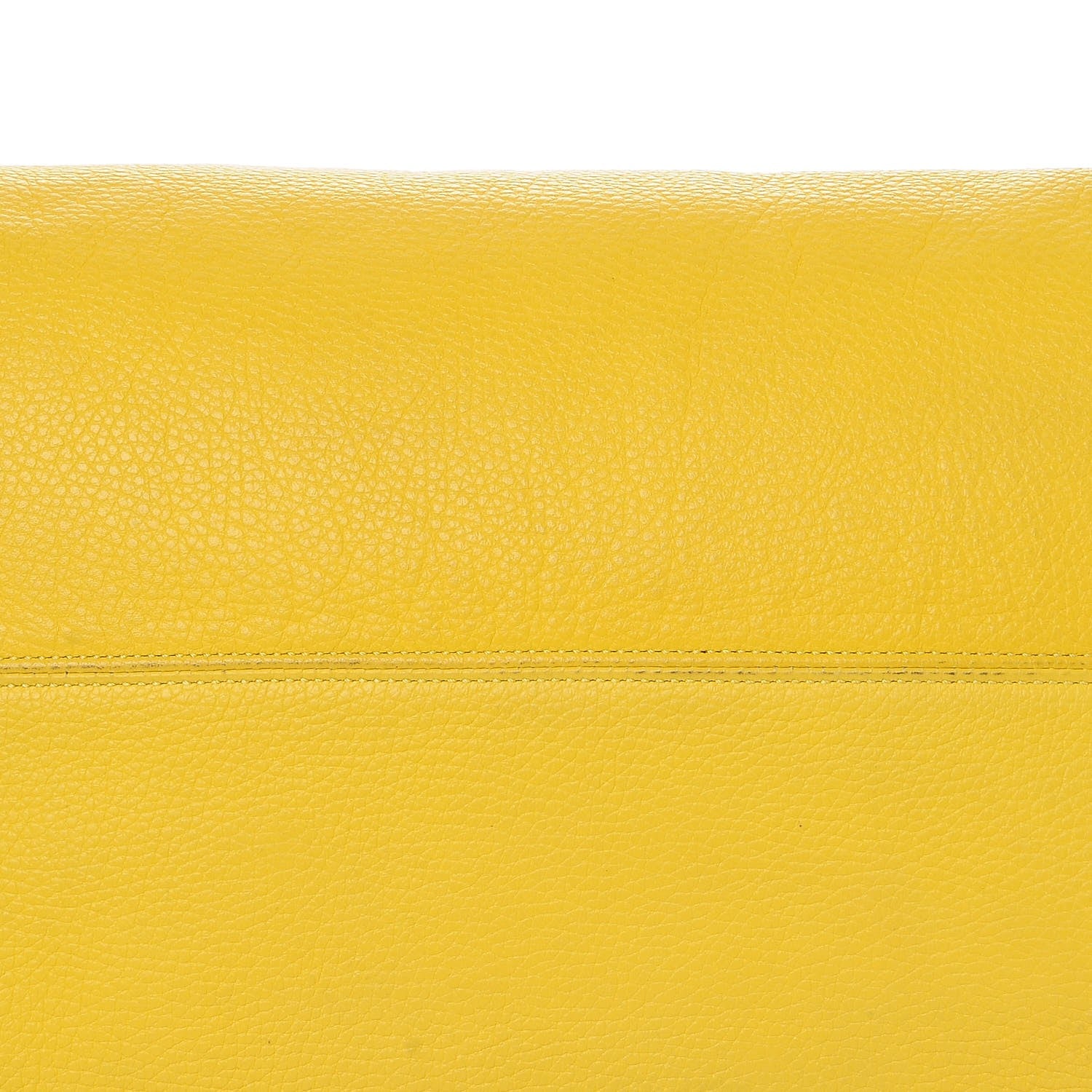 Alexander McQueen Pebbled Calfskin Large Skull Padlock Zip Around Tote Yellow 10 of 10