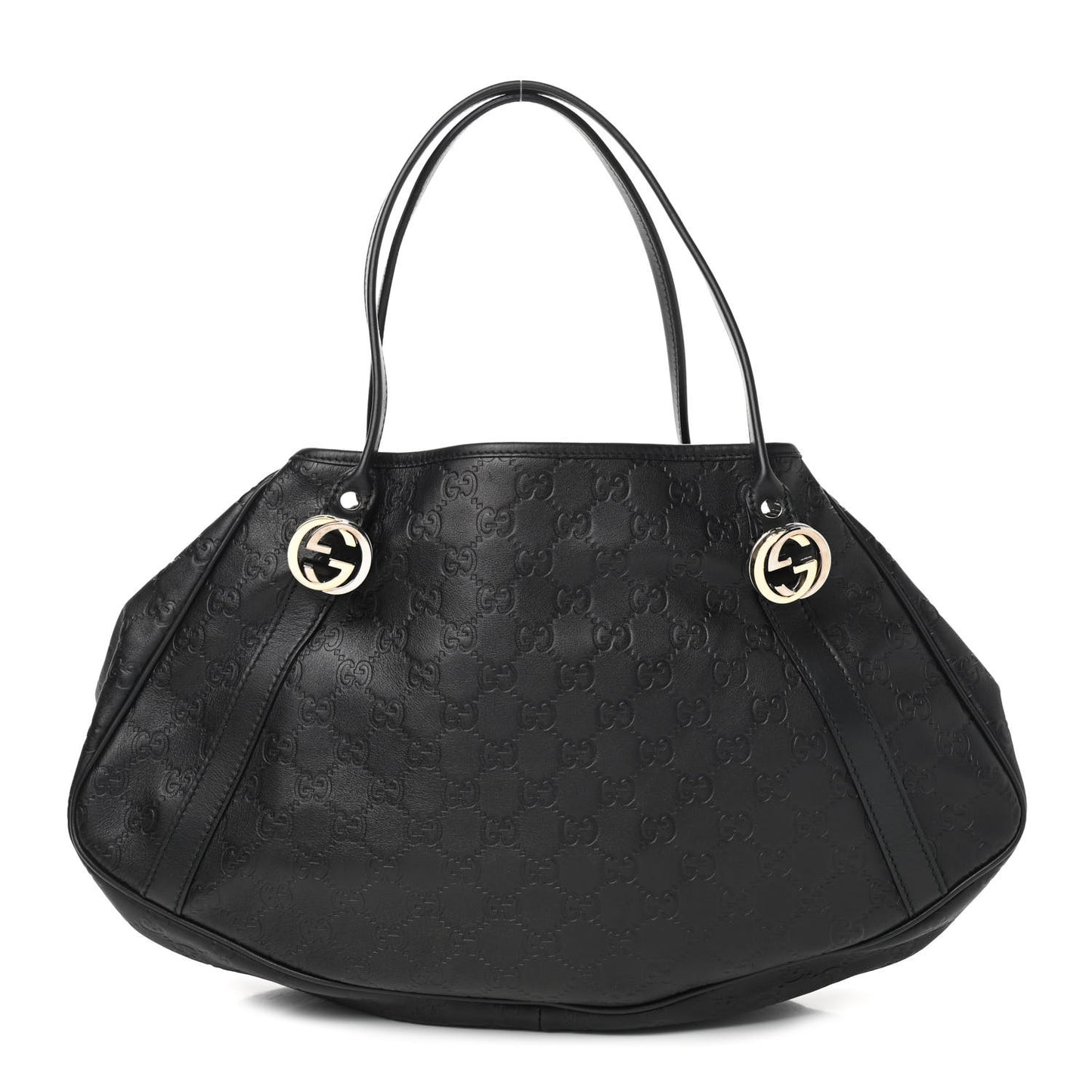 Guccissima Medium GG Twins Shoulder Bag Black