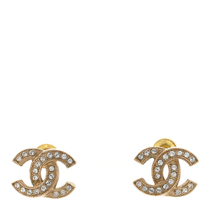 Chanel Crystal CC Earrings Gold 1 of 4