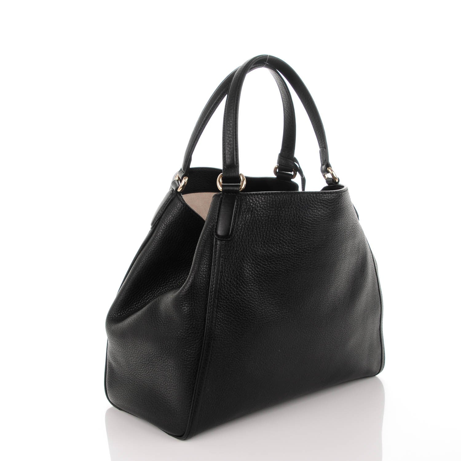 Gucci Pebbled Calfskin Medium Soho Shoulder Bag Black 3 of 7