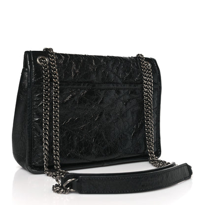 Saint Laurent SAINT LAURENT Crinkled Calfskin Matelasse Monogram Baby Niki Chain Satchel Black 3 of 8