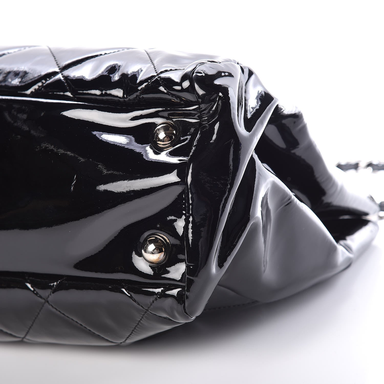Chanel Patent Quilted Medium Cells Tote Black 9 of 13