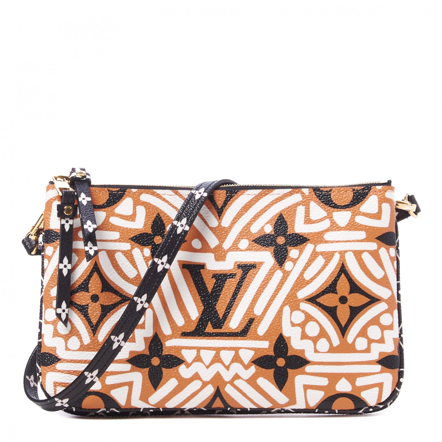 Louis Vuitton Monogram Giant Crafty Double Zip Pochette Creme Caramel 1 of 8