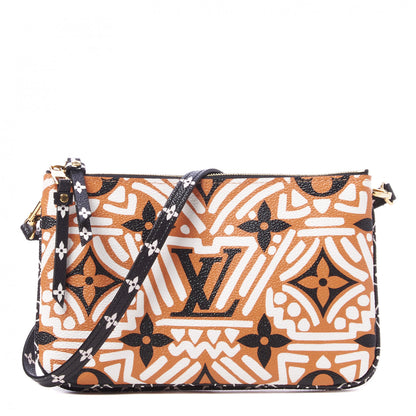 Louis Vuitton Monogram Giant Crafty Double Zip Pochette Creme Caramel 1 of 8