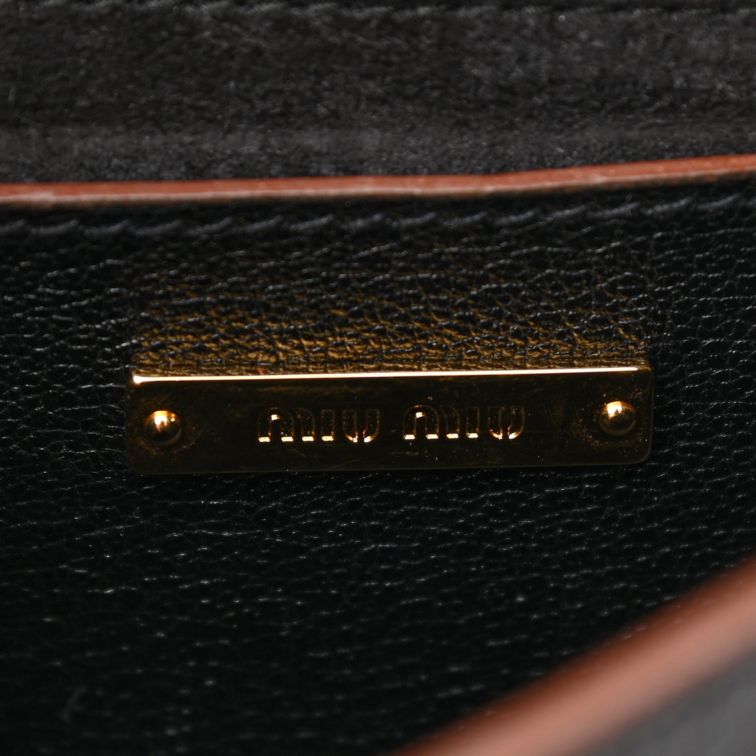 Miu Miu Goatskin Madras Soft Calf Crystal Embellished Shoulder Bag Black 6 of 9