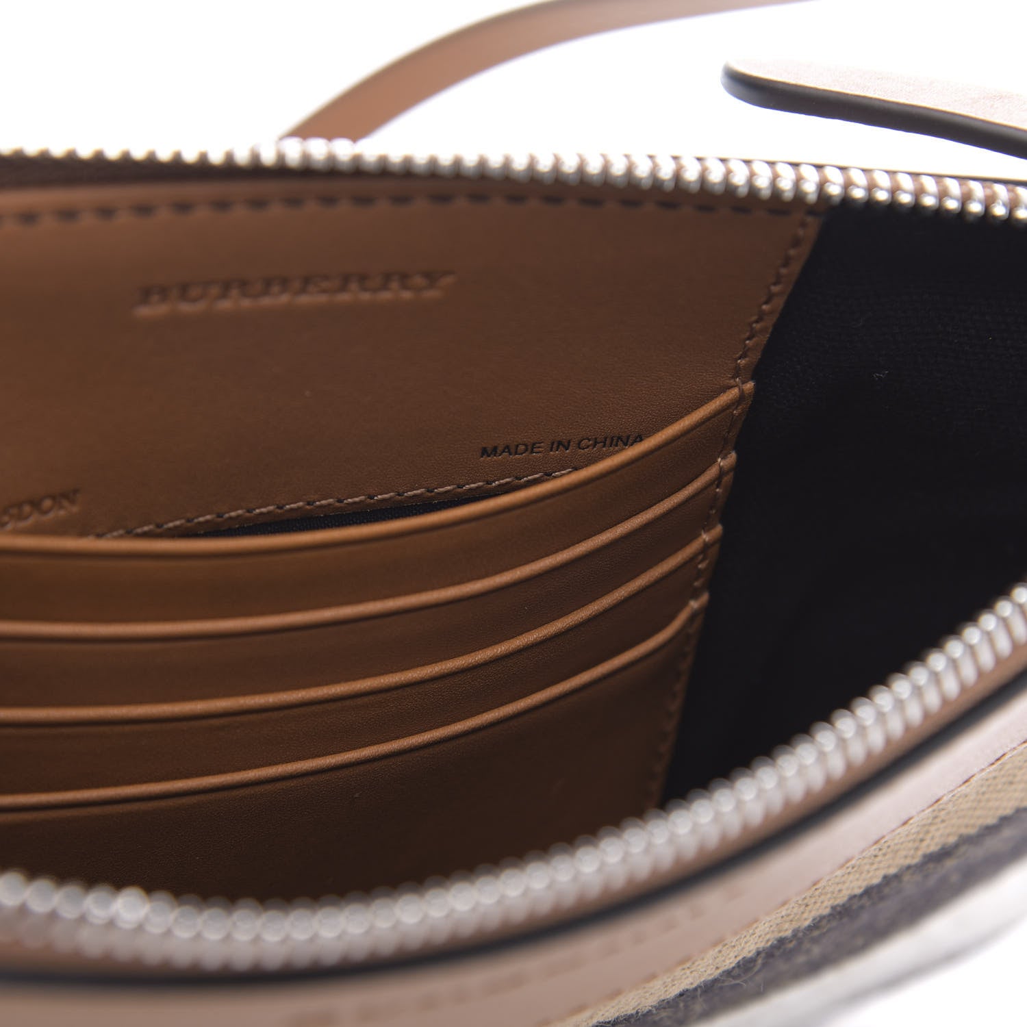 Burberry Mega Check Peyton Crossbody Clutch Bag Saddle Brown 8 of 11