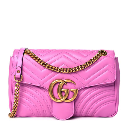 Gucci Calfskin Matelasse Medium GG Marmont Shoulder Bag Candy Mousse 1 of 11