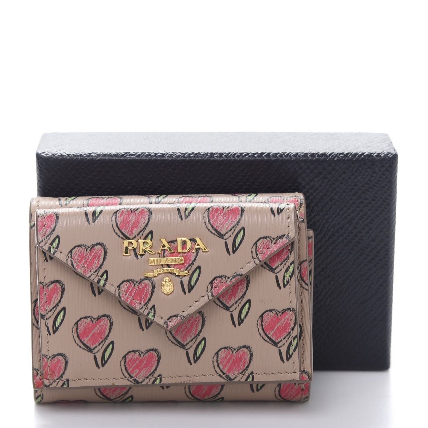 Vitello Move Love Print Envelope Tri-Fold Wallet Cipria