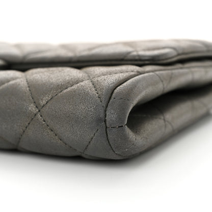Chanel Iridescent Calfskin Quilted Clutch with Chain Flap Dark Grey 10 of 12