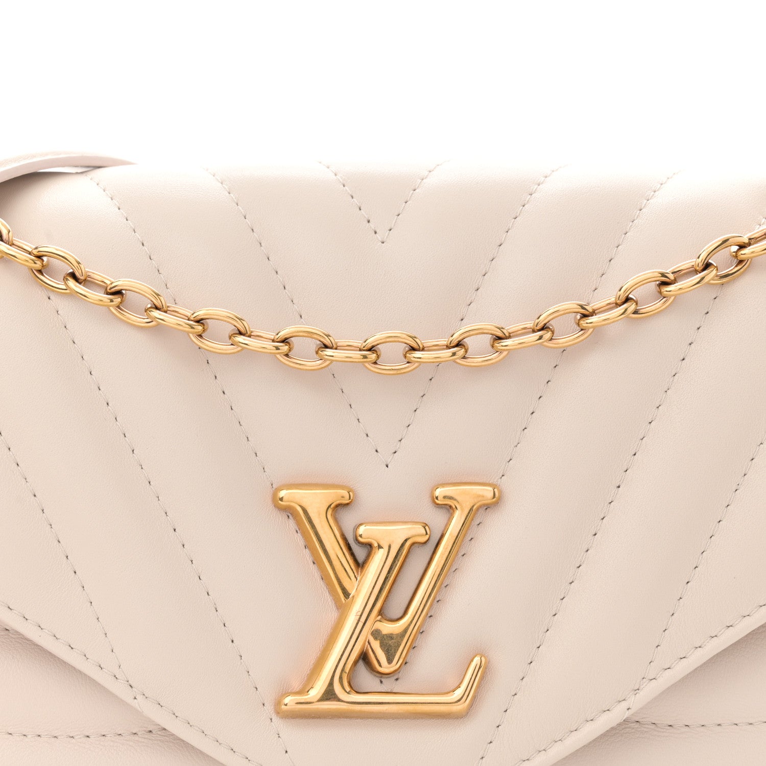 Louis Vuitton Calfskin LV New Wave Chain Bag GM Ivory 6 of 9