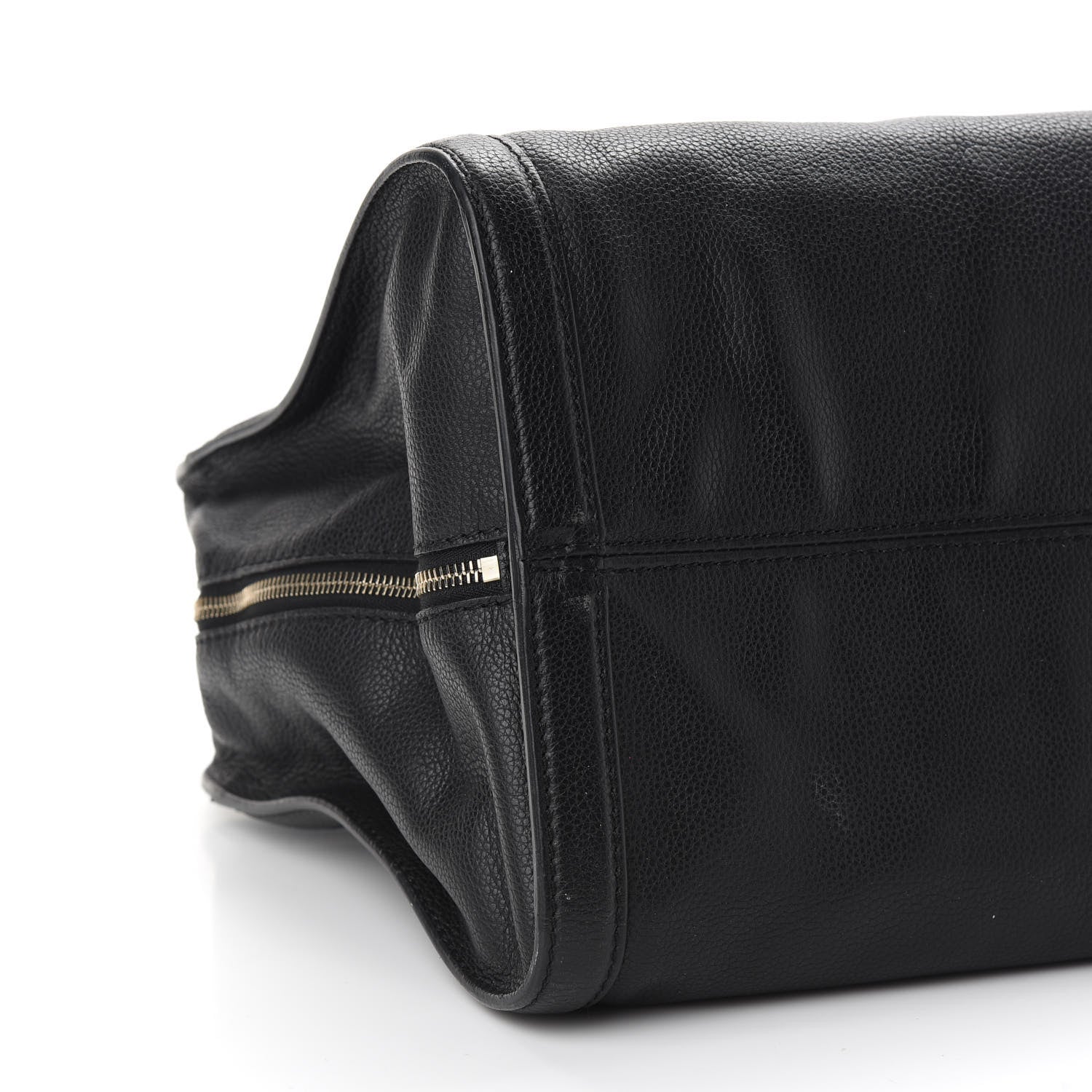 Alexander McQueen Pebbled Calfskin Large Skull Padlock Zip Around Tote Black 8 of 9