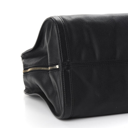Alexander McQueen Pebbled Calfskin Large Skull Padlock Zip Around Tote Black 8 of 9
