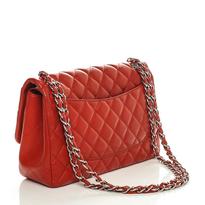 Chanel Lambskin Quilted Jumbo Double Flap Red 3 of 7