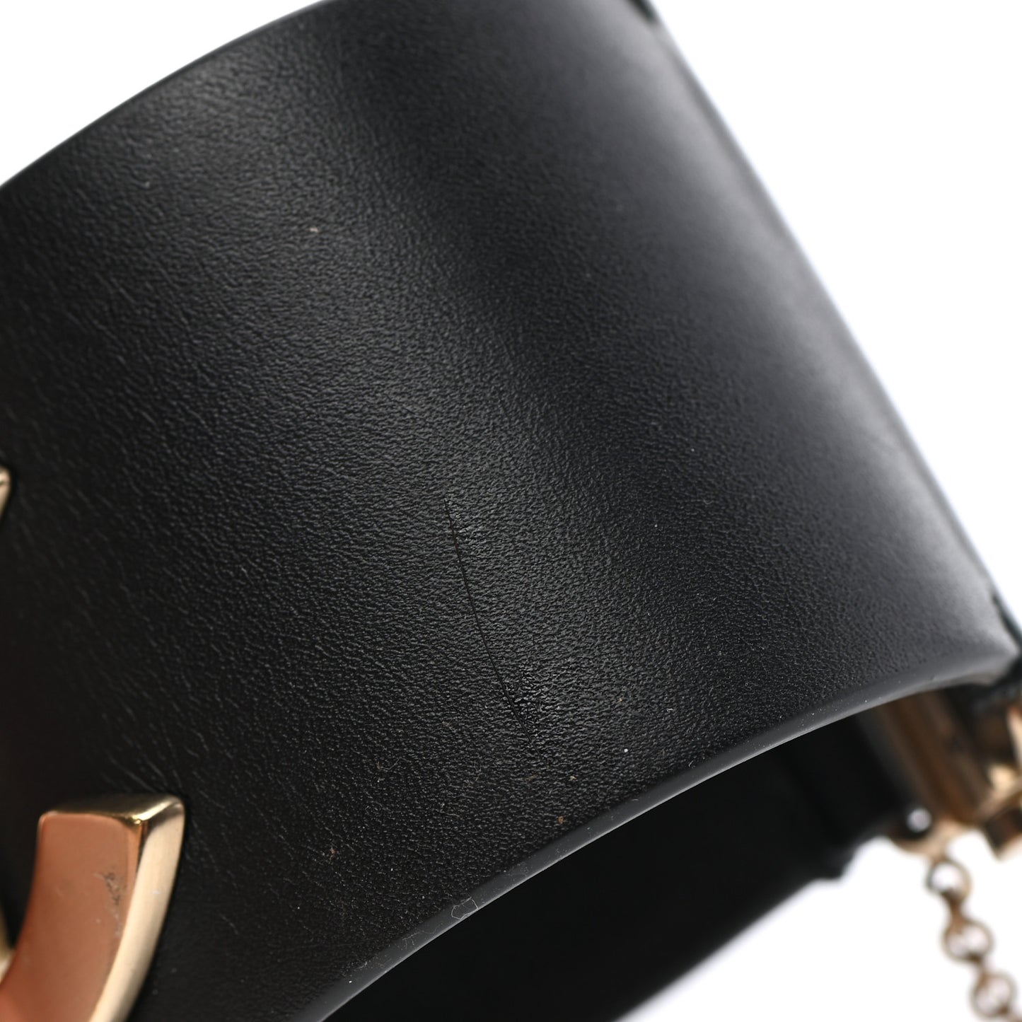 Calfskin CC Wide Cuff S Black Gold