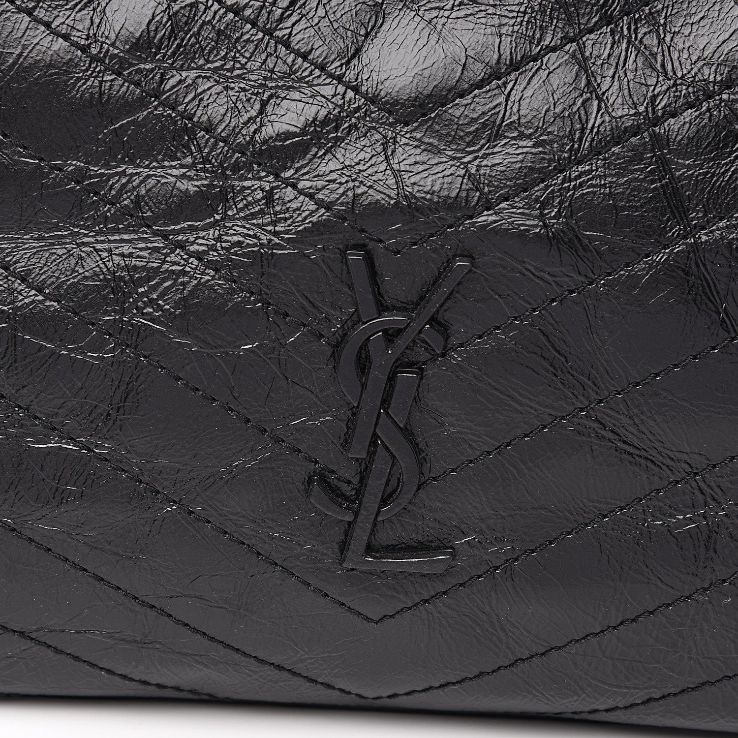 Saint Laurent Crinkled Calfskin Matelasse Monogram Niki Shoulder Bag Black 9 of 9