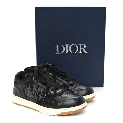 Christian Dior Smooth Calfskin Oblique Perforated Mens B27 Low Top Sneakers 39 Black Grey 10 of 10