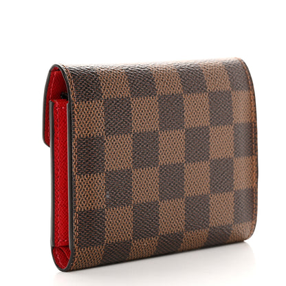 Louis Vuitton Damier Ebene Victorine Wallet Red 2 of 8