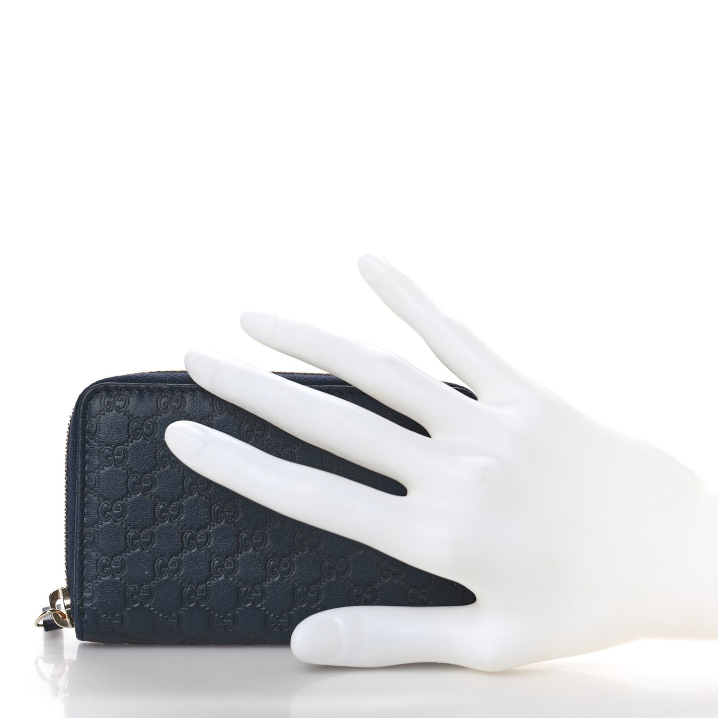 Microguccissima Zip Around Card Case Navy