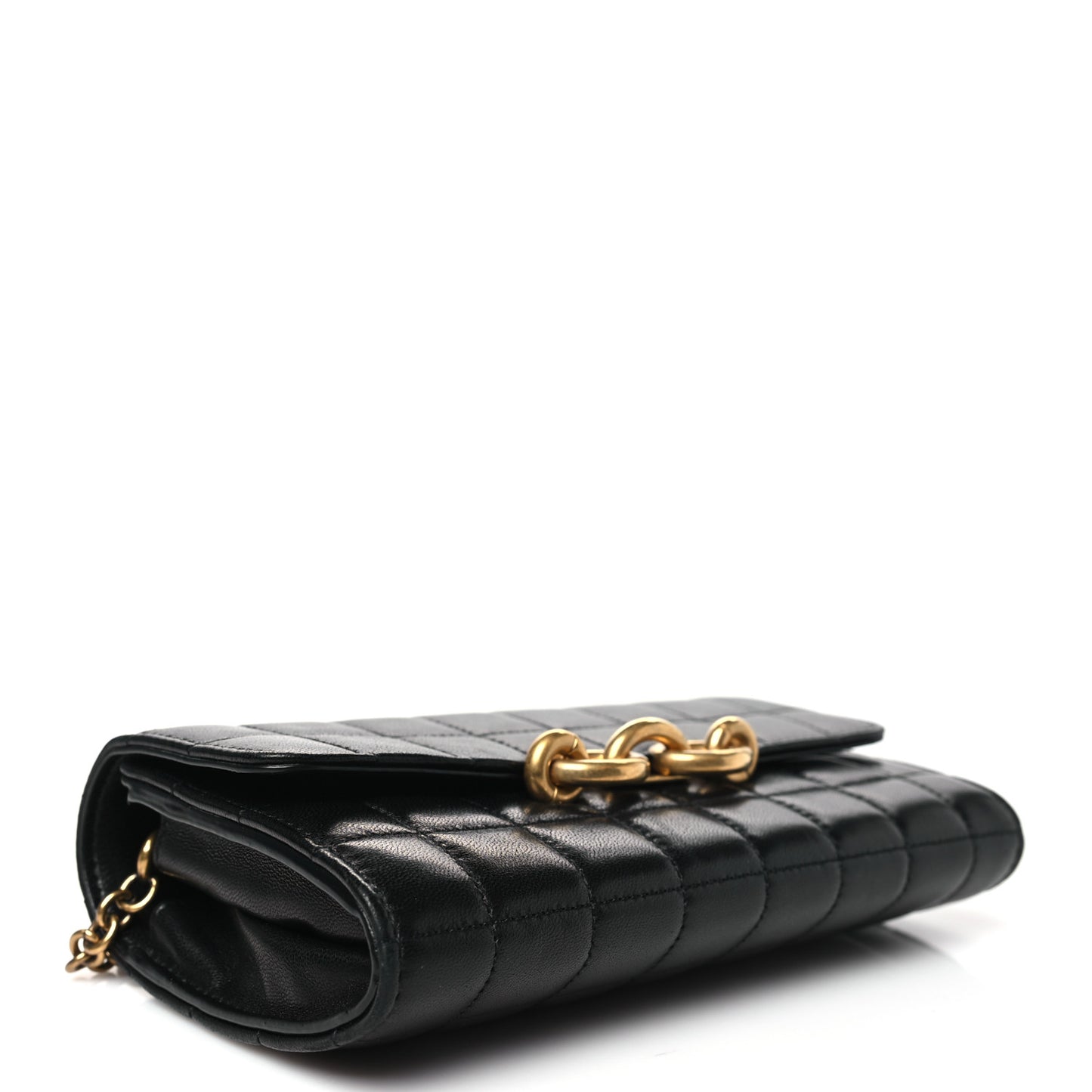 Lambskin Carre Quilted Le Maillon Wallet On Chain Black
