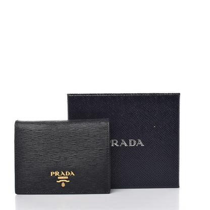 Prada Vitello Move Bi-Fold Wallet Black 9 of 9