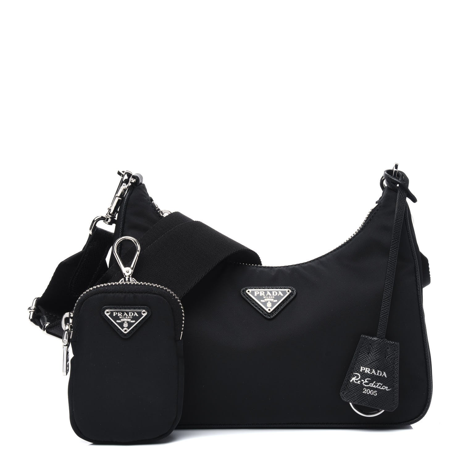 Prada Nylon Re-Edition 2005 Shoulder Bag Black 3 of 14