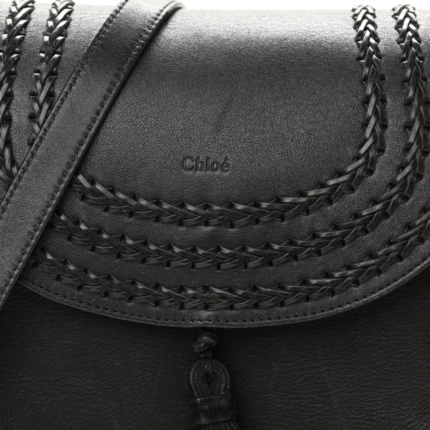 Calfskin Braided Medium Hudson Shoulder Bag Black