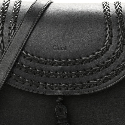 Chloe Calfskin Braided Medium Hudson Shoulder Bag Black 7 of 10