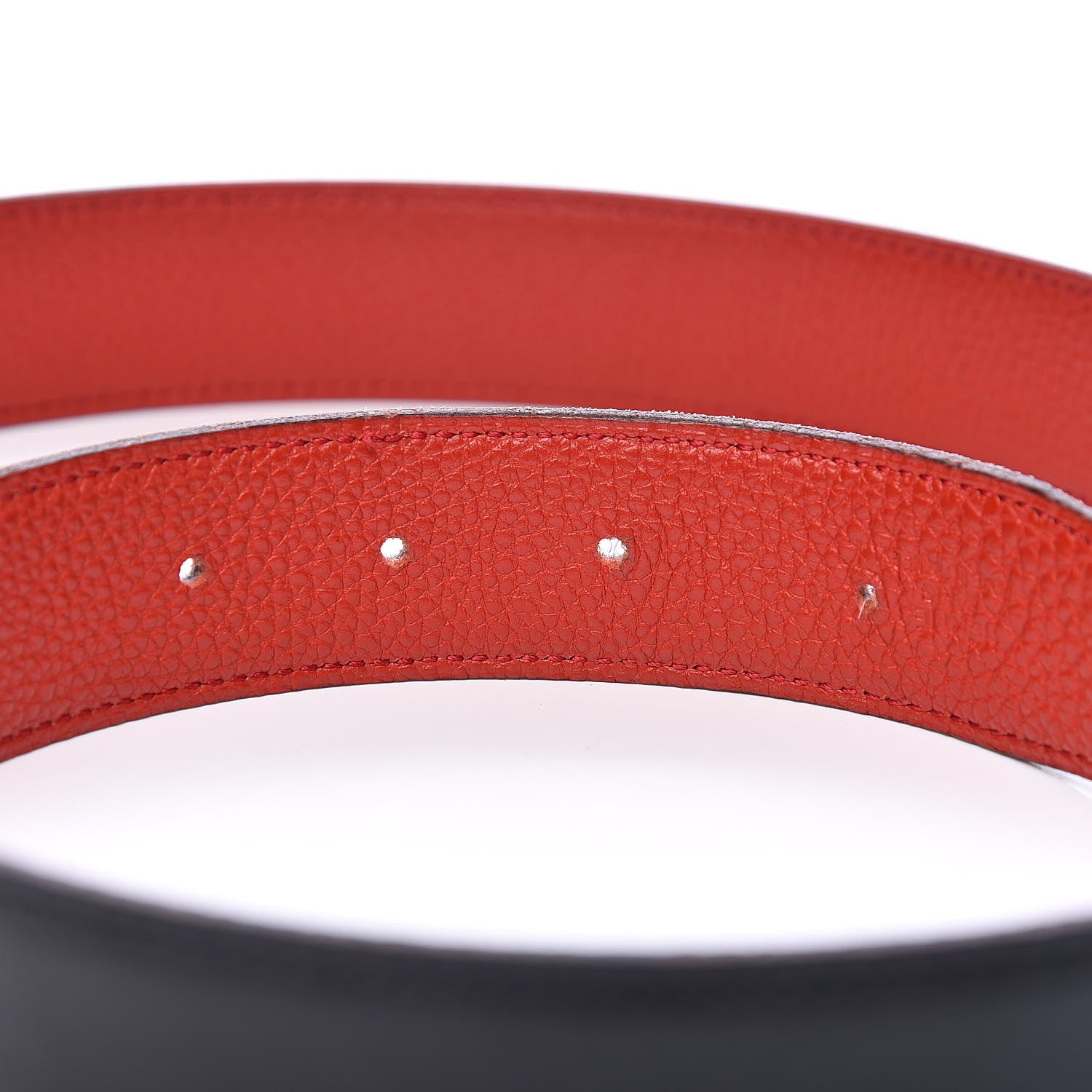 Hermes Box Togo 32mm H Belt 75 Black Rouge Garance 5 of 9