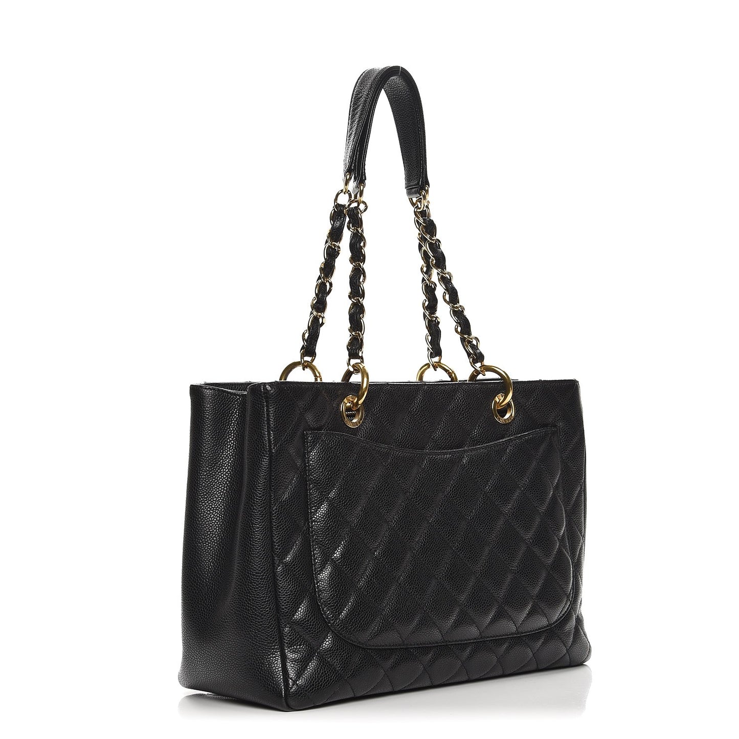 Caviar Quilted Grand Shopping Tote GST Black