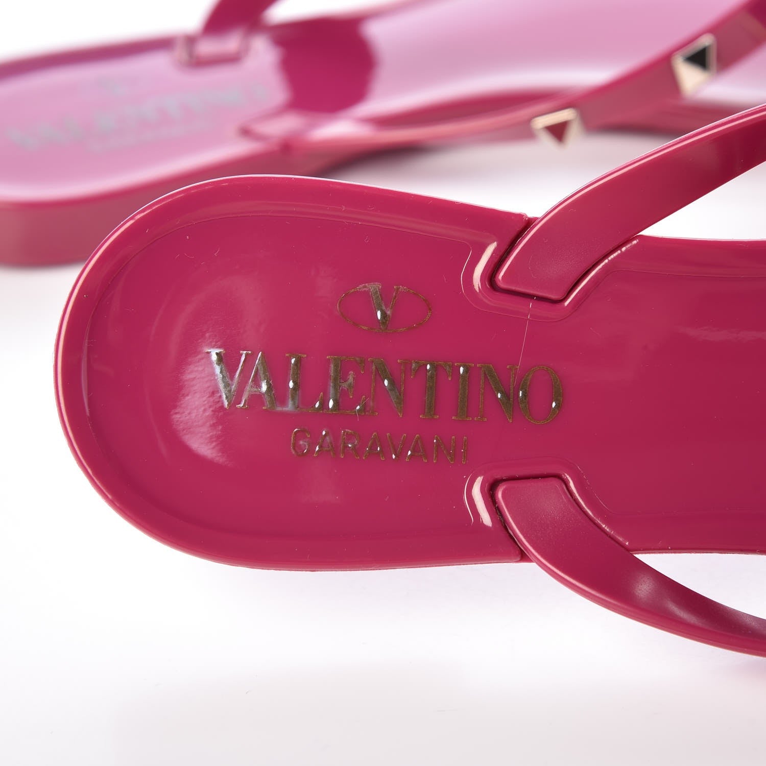 Valentino Garavani PVC Jelly Rockstud Bow Thong Sandals 37 Deep Cyclamin 6 of 8