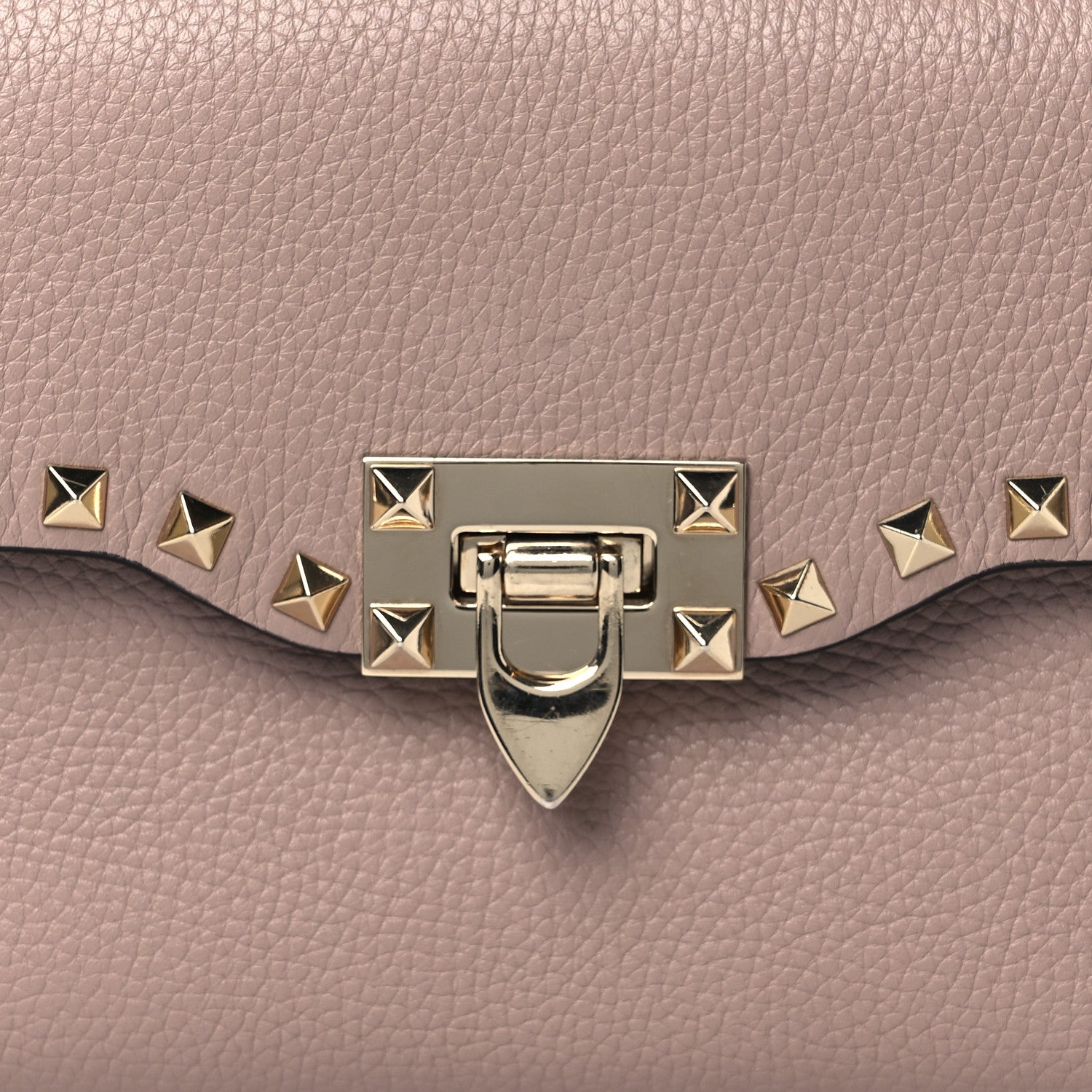 Valentino Garavani Pebbled Calfskin Medium Rockstud Flip Lock Crossbody Bag Poudre 7 of 9