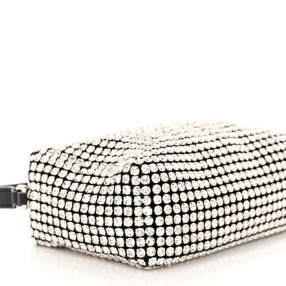 Alexander Wang Mesh Crystal Rhinestone Mini Heiress Pouch Black Silver 8 of 9