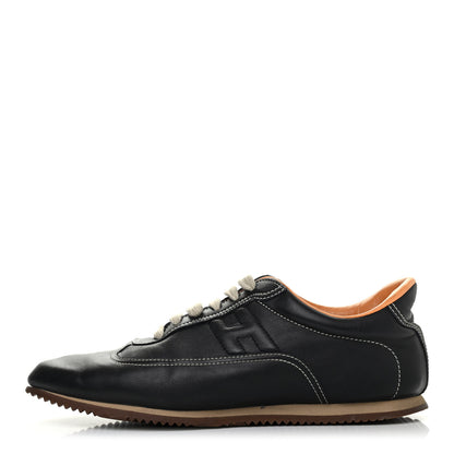 Hermes Calfskin Womens Quick Sneakers 37.5 Black 1 of 4