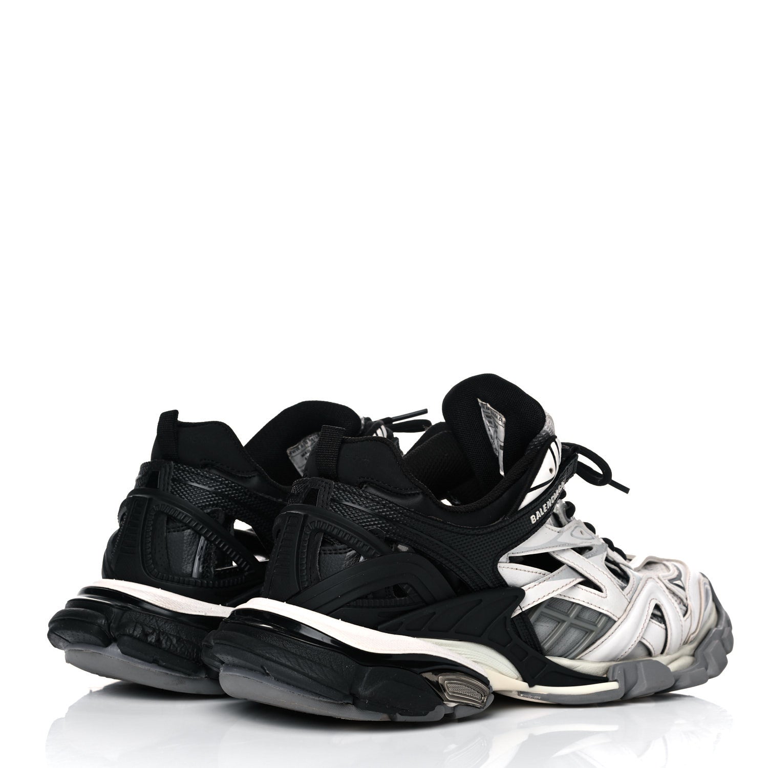 Balenciaga Rubber Mesh Bi-Color Mens Track.2 Open Sneakers 43 Black White 4 of 10