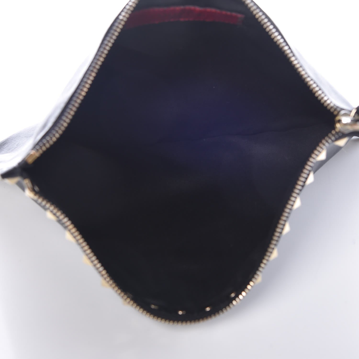 Valentino Garavani Vitello Large Rockstud Zip Pouch Black 5 of 7
