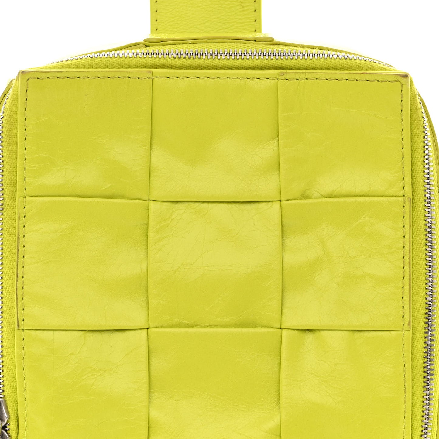 Calfskin Intreccio Mini Cassette Sling Bag Acid Kiwi