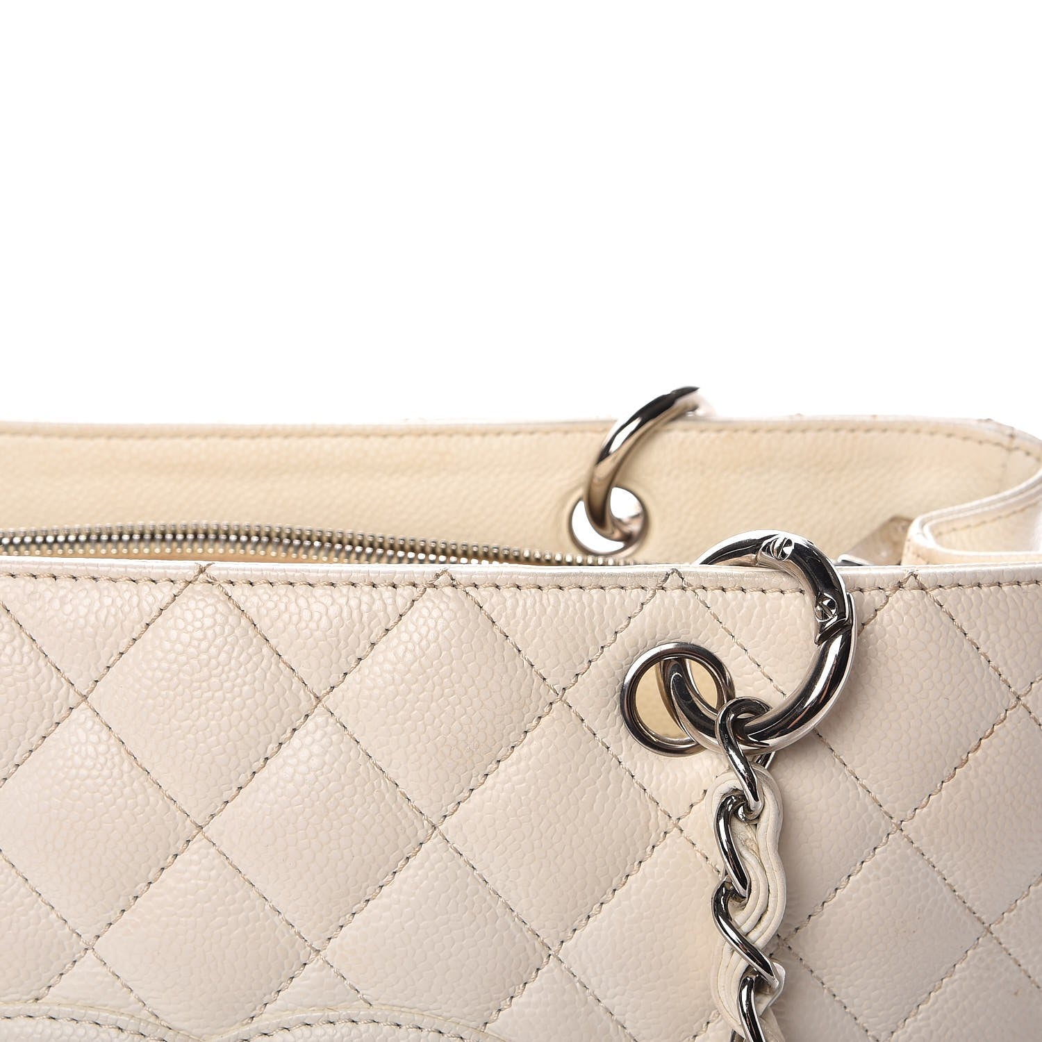 Chanel Caviar Quilted Grand Shopping Tote GST White 12 of 20