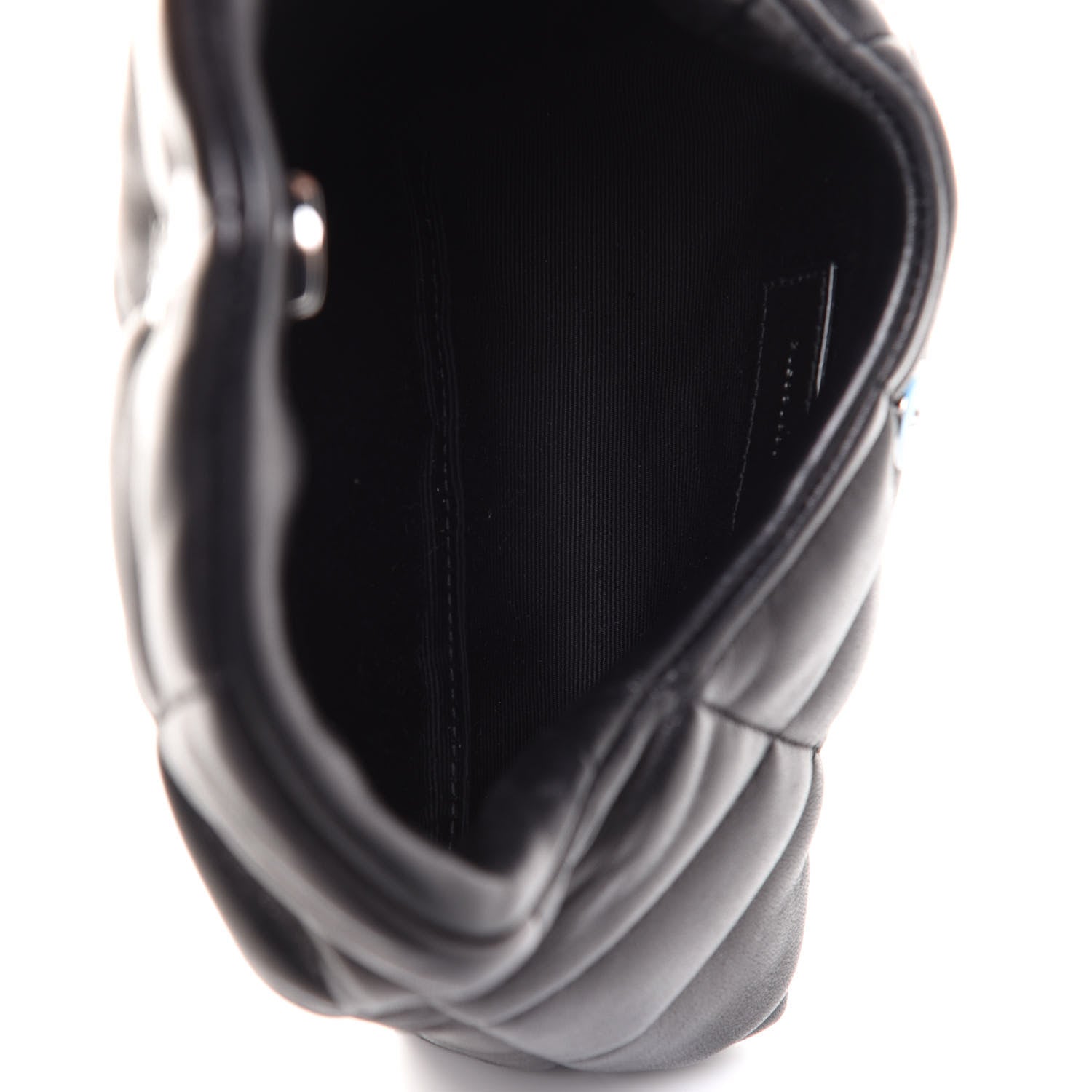 Saint Laurent Lambskin Monogram Loulou Puffer Pouch Clutch Black 5 of 12