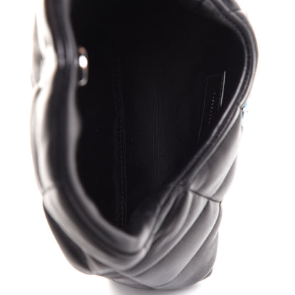 Saint Laurent Lambskin Monogram Loulou Puffer Pouch Clutch Black 5 of 12