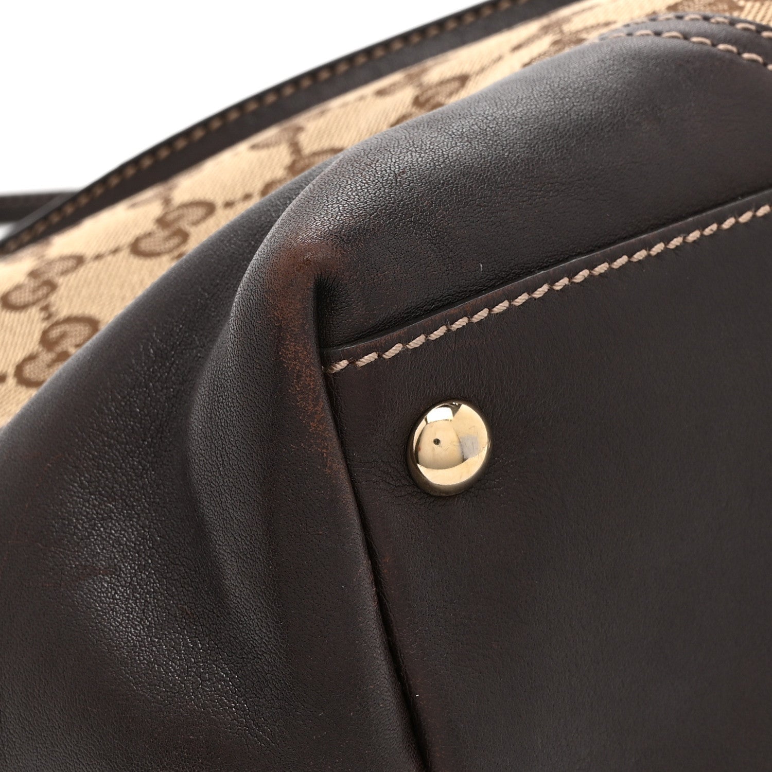 Gucci Monogram Medium New Britt Tote Brown 12 of 15