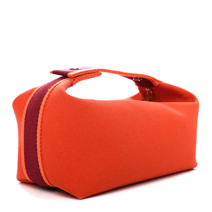 Hermes Canvas Small Bride-A-Brac Pouch Orange Burgundy 2 of 4