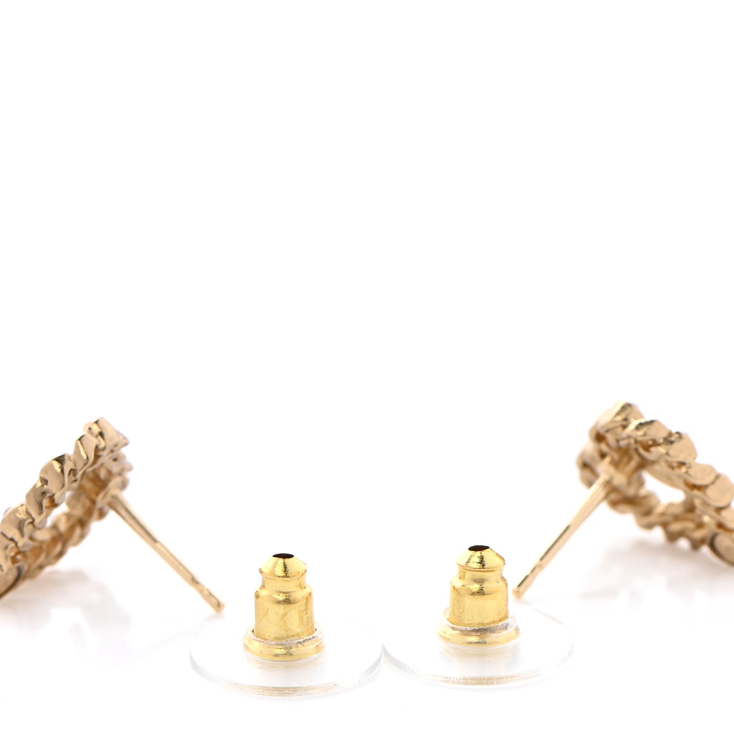 Chanel Pearl Crystal CC Heart Earrings Gold Multicolor 3 of 4